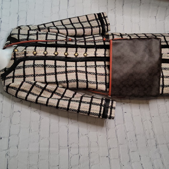 Coach Signature Zip File Cross Body Messenger Bag-Brown/Orange - Picture 3 of 5